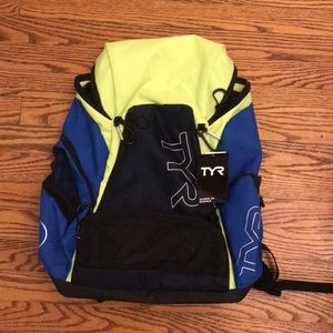 Blue Green and Black Tyr swim bag